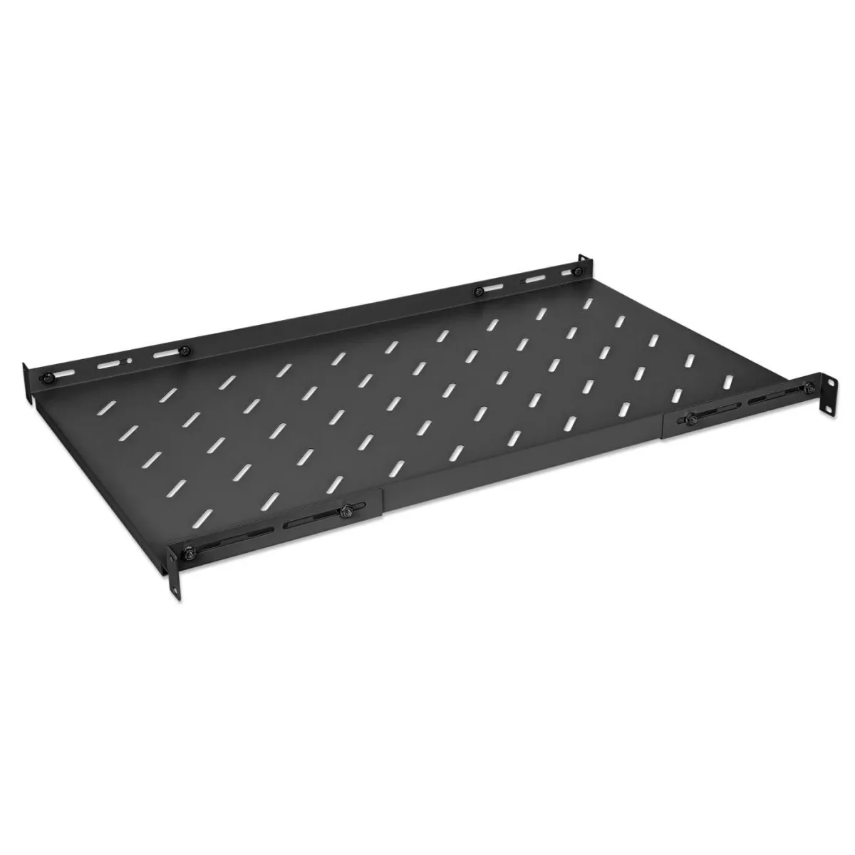 Intellinet 714716 19" Fixed Shelf 1U 750MM Adjus -750 to 950MM Max 20KG Black