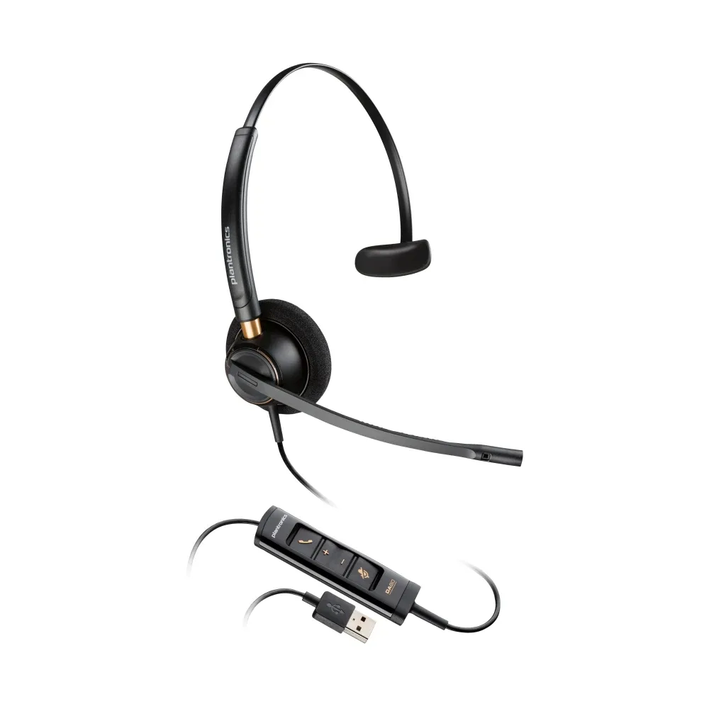 HP Poly EncorePro 515-M - EncorePro 500 series - headset - on-ear - wired - USB-A - black - Certified for Microsoft Teams