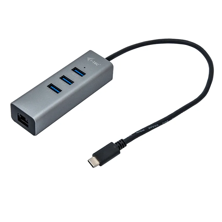 I-TEC USB-C METAL HUB 3 + GLAN 3 PORT HUB + ETHERNET ADAPTER