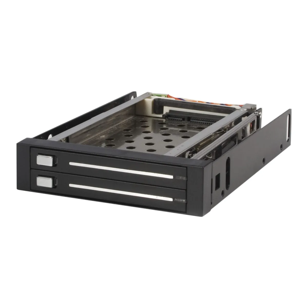 Startech 2 Drive 2.5in Trayless Hot Swap SATA Mobile Rack Backplane - Dual Drive SATA Mobile Rack Enclosure for 3.5 HDD (HSB220SAT25B) - Storage bay adapter - black