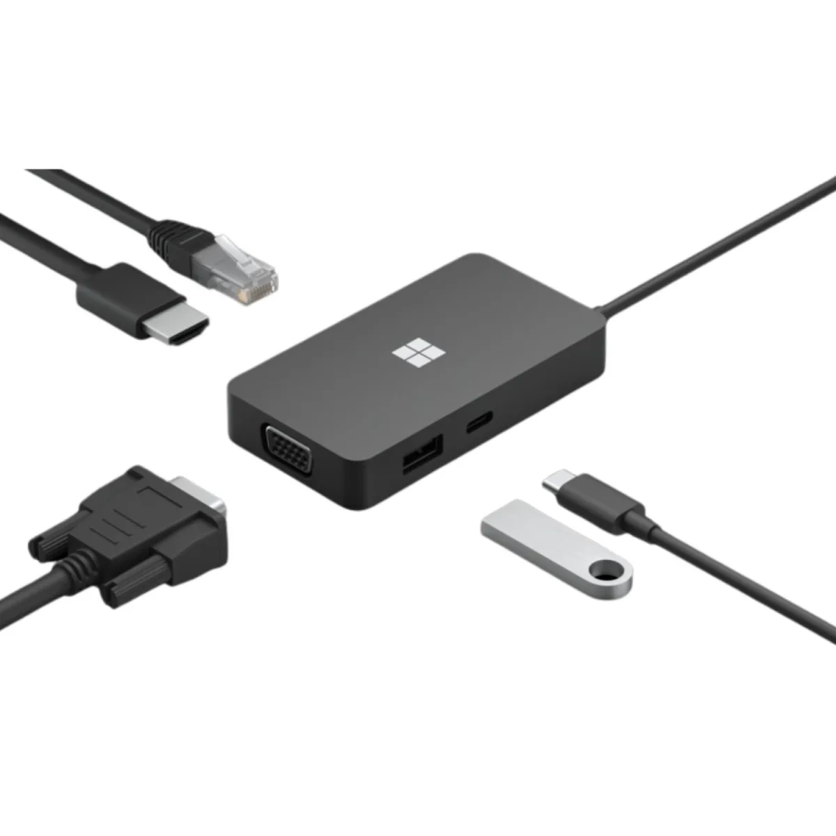 Microsoft USB-C Travel Hub - Docking station - USB-C - VGA, HDMI - 1GbE - commercial