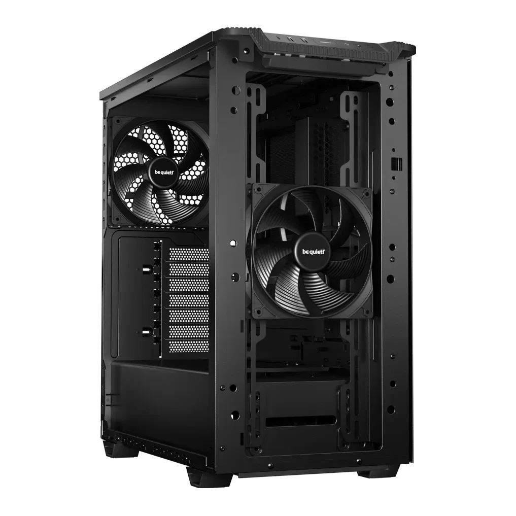 be quiet! BG073 Pure Base 501 Mid Tower Gaming Case, 1 x USB Type-C / 2 x USB 3.0, Water Cooling Ready, 2 x Pre-Installed Pure Wings 3 140mm Fans, ATX / M-ATX / Mini-ITX Compatible