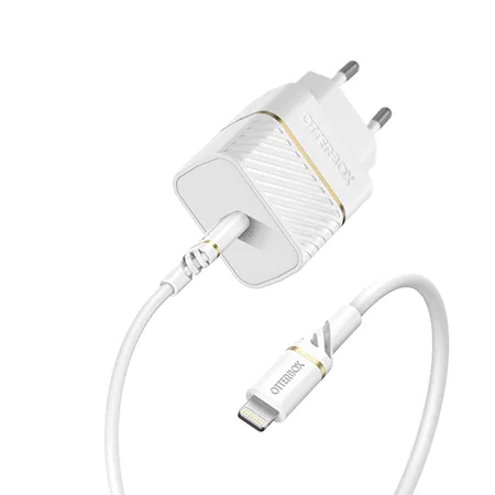 OtterBox EU Wall Charger 20W - 1X USB-C 20W USB-PD + USB C-Lightning Cable 1m White
