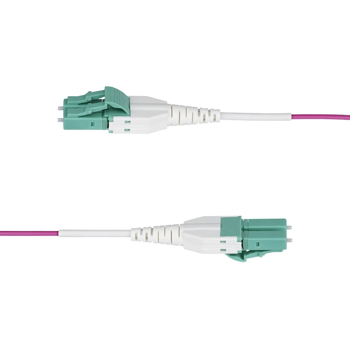 Startech 20m (66ft) LC/LC (UPC) OM4 Multimode Fiber Optic Cable, OFNR - Patch cable - LC/UPC duplex multi-mode (M) to LC/UPC duplex multi-mode (M) - 20 m - 20 m - 1.6 mm - fibre optic - duplex - 50 / 125 micron - OM4 - OFNR - jumper - erika violet