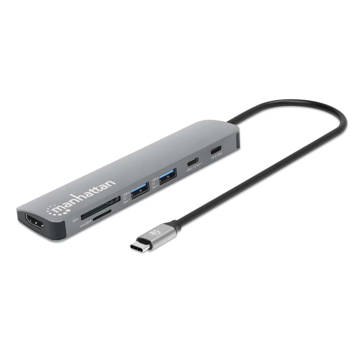 Manhattan 190442 USB-C Dock/Hub/Reader 5-PORT-HDMI/USB-A(X2)/USB-C(X2)/
