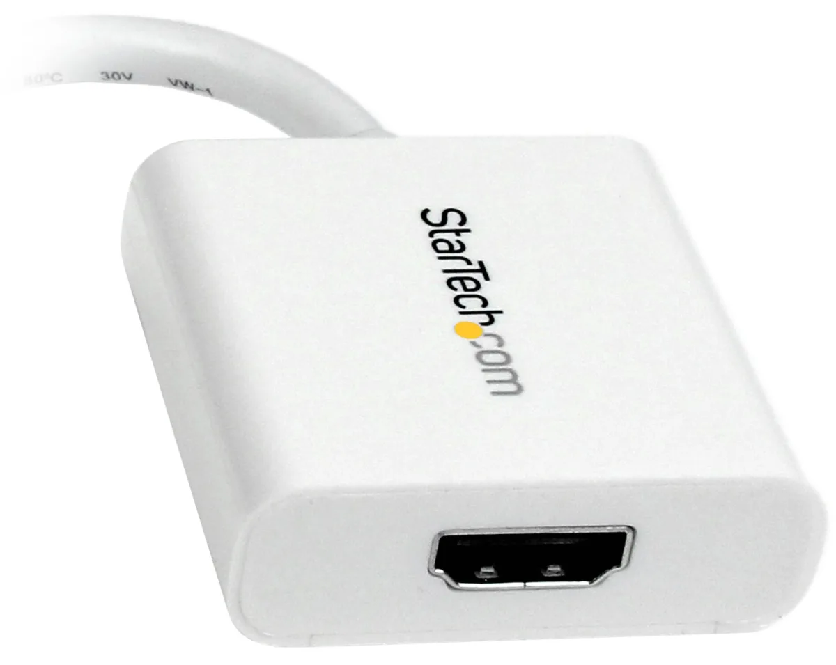 Startech Mini DisplayPort® to HDMI® Video Adapter Converter 1920x1200 - White Mini DP to HDMI Adapter M/F (MDP2HDW)