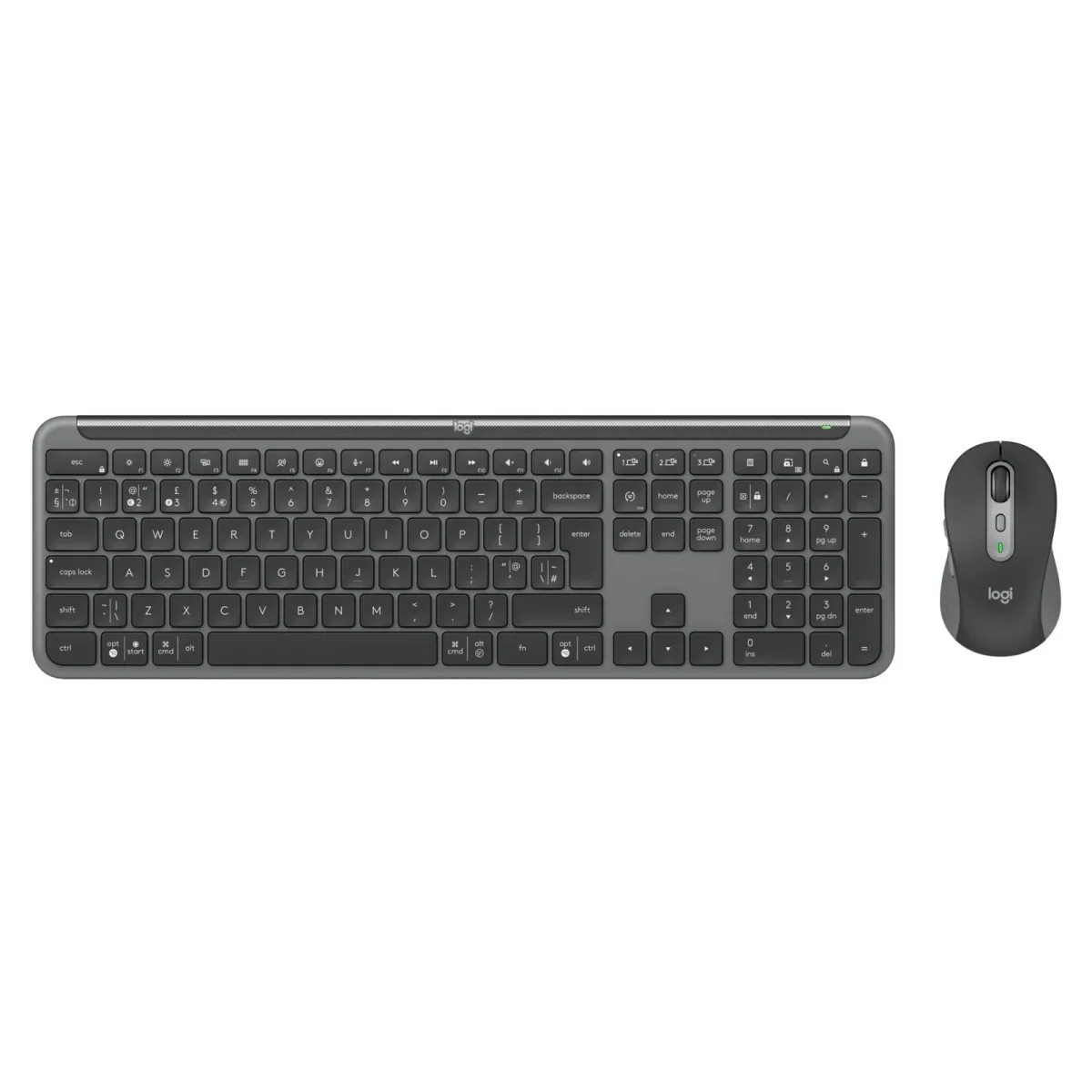 Logitech Signature Slim Combo MK950 for Business - Keyboard and mouse set - 100% - full size - wireless - Bluetooth 5.1 LE - QWERTY - UK - graphite