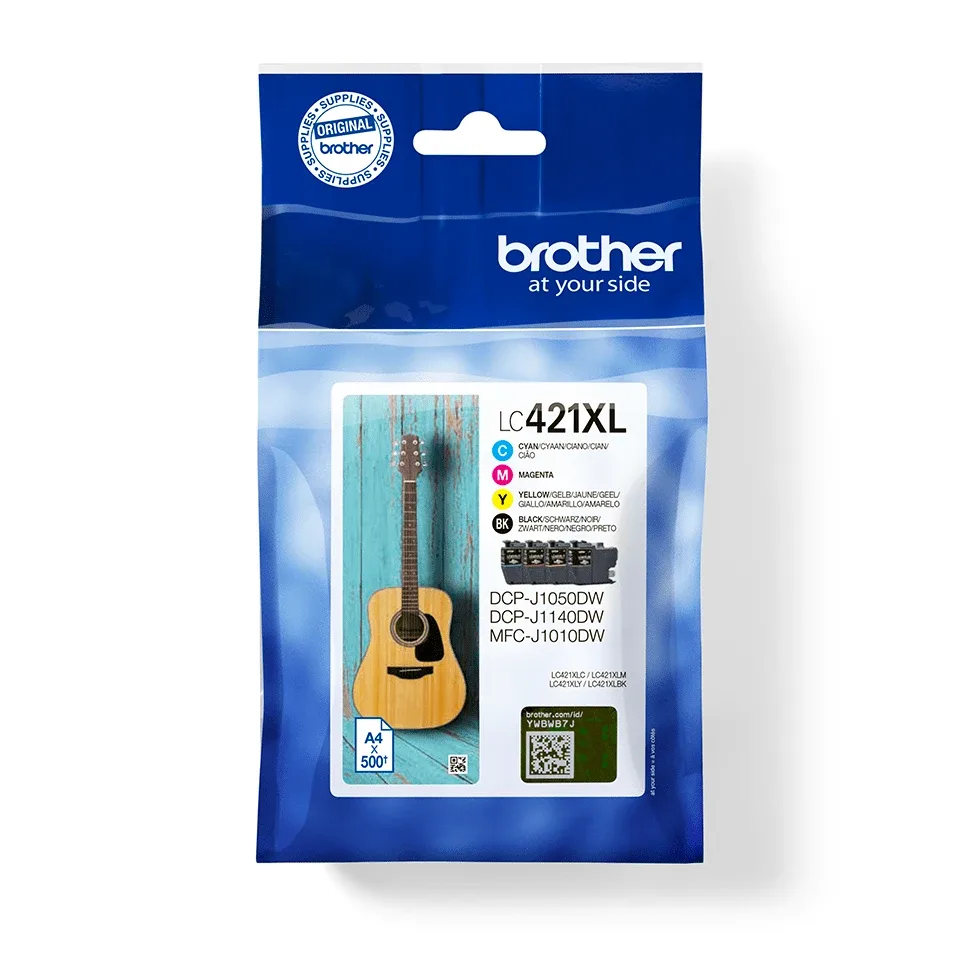Brother LC421XL - 4-pack - XL - black, yellow, cyan, magenta - original - ink cartridge - for Brother DCP-J1140DW, MFC-J1010DW, MFC-J1012DW