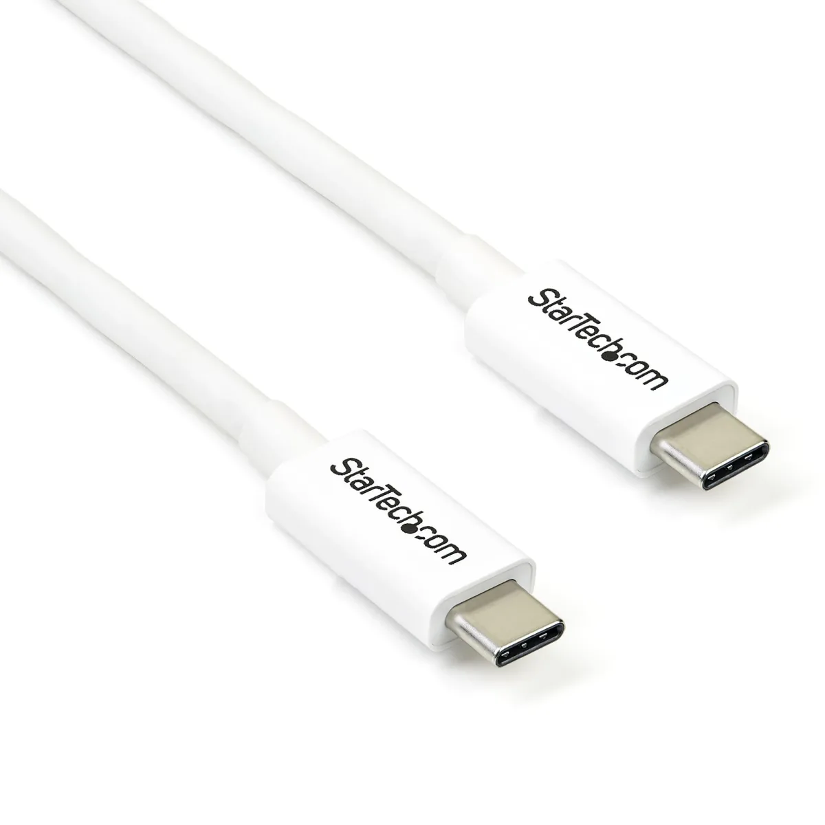 StarTech 6.6ft (2m) Thunderbolt 3 Cable, 20Gbps, 100W PD, 4K Video, Thunderbolt-Certified, Compatible w/ TB4/USB 3.2/DisplayPort - Thunderbolt cable - USB-C (M) to USB-C (M) - USB 3.1 Gen 2 / Thunderbolt 3 / DisplayPort 1.2 - 2 m - 4K support - white