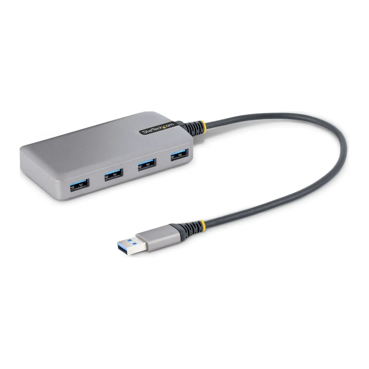 Startech 4-Port USB Hub, USB 3.0 5Gbps, Bus Powered, USB-A to 4x USB-A Hub with Optional Auxiliary Power Input, Portable Desktop/Laptop USB Hub with 1ft (30cm) Attached Cable - USB Expansion Hub (5G4AB-USB-A-HUB) - Hub - 4 x USB 3.2 Gen 1 + 1 x micro-USB - desktop