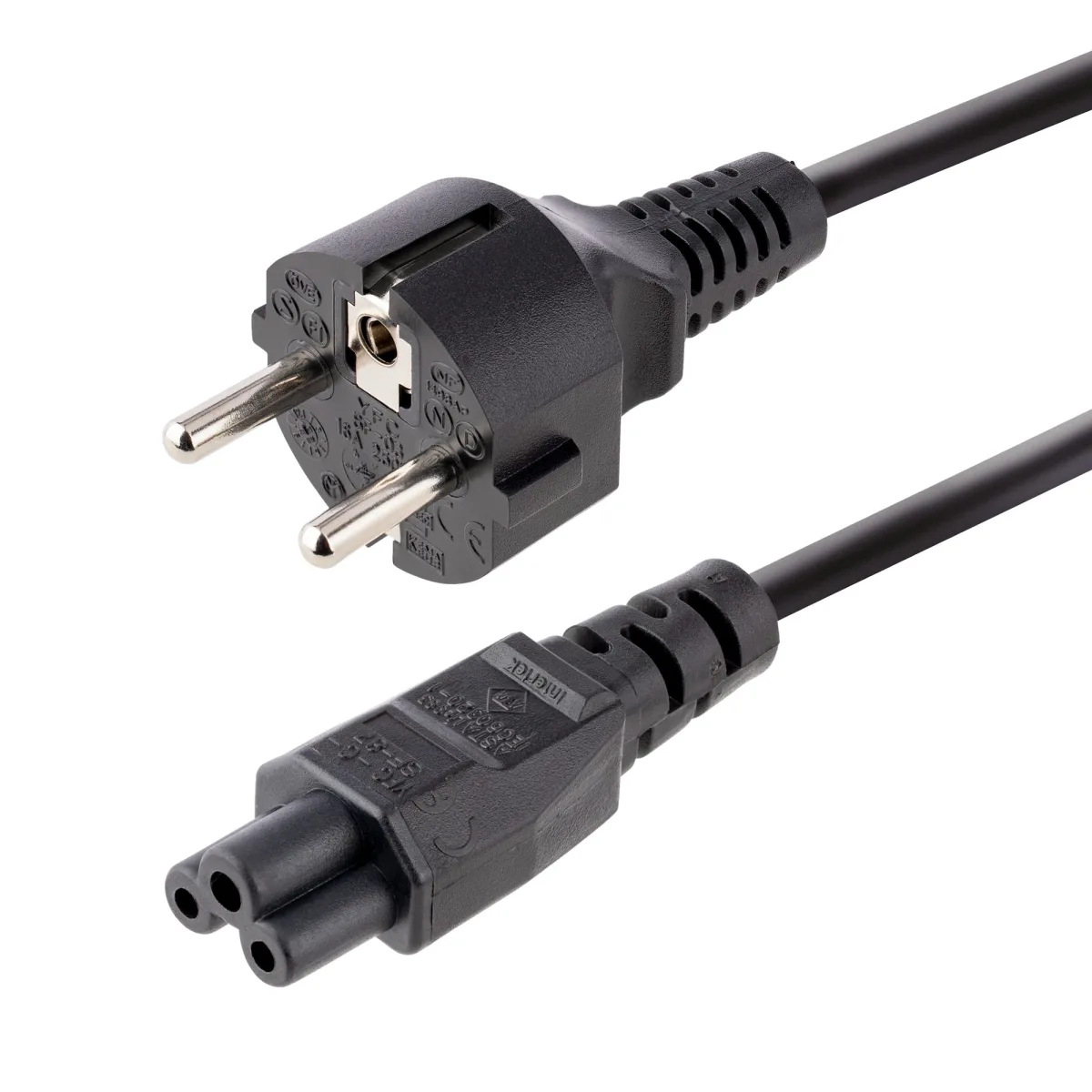 StarTech 3m (10ft) Laptop Power Cord, EU Schuko to C5, 2.5A 250V, 18AWG, Notebook / Laptop Replacement AC Cord, Printer/Power Brick Cord, Schuko CEE 7/7 to Clover Leaf IEC 60320 C5 - Laptop Charger Cable (753E-3M-POWER-LEAD) - Power cable - power CEE 7/7 (P) to IEC 60320 C5 - AC 250 V - 2.5 A - 3 m - molded - black - Europe