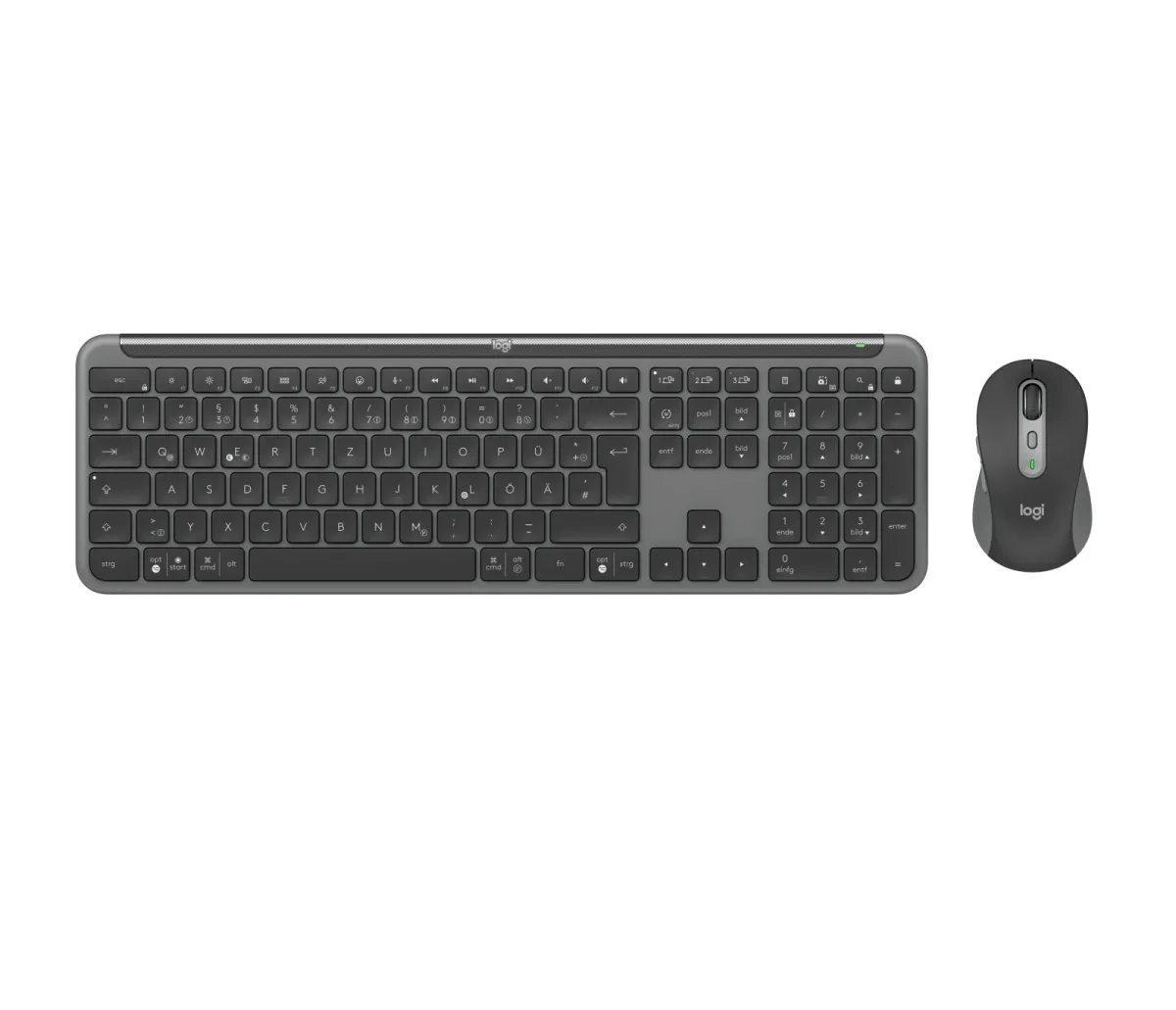 Logitech Signature Slim Combo MK950 - Keyboard and mouse set - 100% - full size - wireless - Bluetooth 5.1 LE - QWERTZ - German - graphite