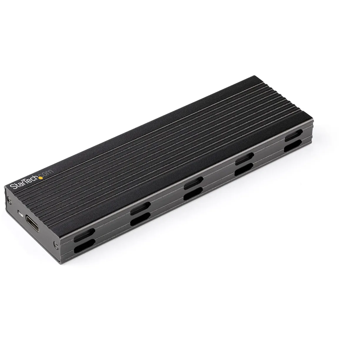 Startech USB-C 10Gbps to M.2 NVMe or M.2 SATA SSD Enclosure, External M.2 PCIe/SATA NGFF SSD Enclosure, Portable Aluminum Case, USB Type-C & USB-A Host Cables, For 2230/2242/2260/2280 - Works w/ Thunderbolt 3 (SM2E1BMU31C) - Storage enclosure - M.2 - M.2 Card - USB 3.2 (Gen 2) - black - TAA Compliant