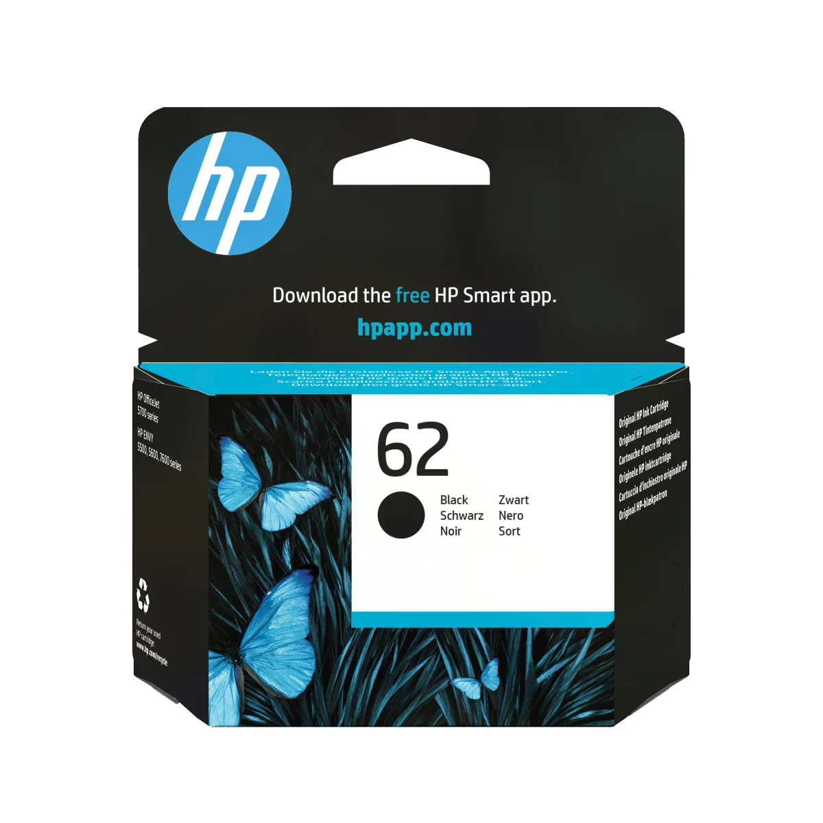 HP 62 BLACK ORIGINAL INK CARTRIDGE