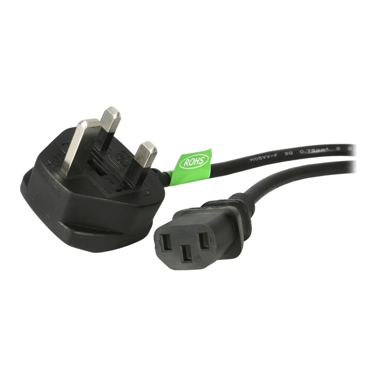 StarTech 3ft (1m) UK Computer Power Cable, BS 1363 to C13 Power Cord, 18AWG, 10A 250V, Black Replacement AC Power Cord, Monitor Power Cable, BS 1363 to IEC 60320 C13 Kettle Lead - PC Power Supply Cable (BS13U-1M-POWER-LEAD) - Power cable - BS 1363 (P) to power IEC 60320 C13 - AC 250 V - 10 A - 1 m - molded - black - United Kingdom
