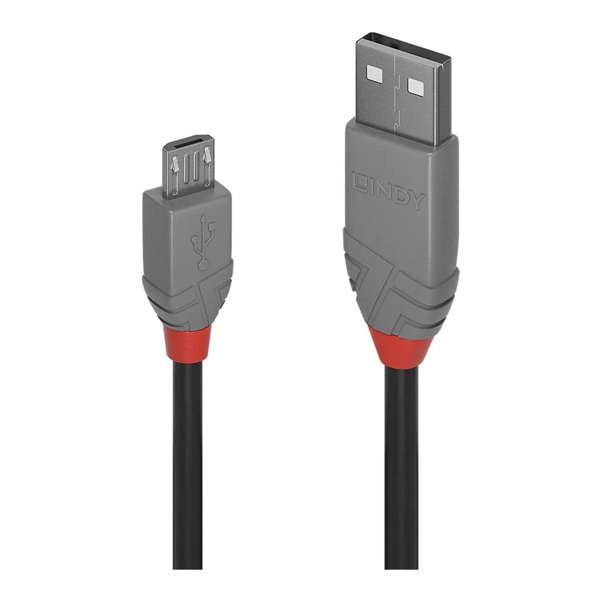Lindy 36733 2m USB-A (M) 2.0 To USB Micro-B (M) 2.0 Anthra Line 480Mbps Cable - Black