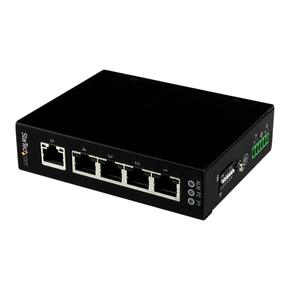 Startech 5 Port Unmanaged Industrial Gigabit Ethernet Switch - DIN Rail / Wall-Mountable Network Switch - Rugged IP30 Gigabit Switch (IES51000) - Switch - 5 x 10/100/1000 - desktop, DIN rail mountable, wall-mountable - DC power