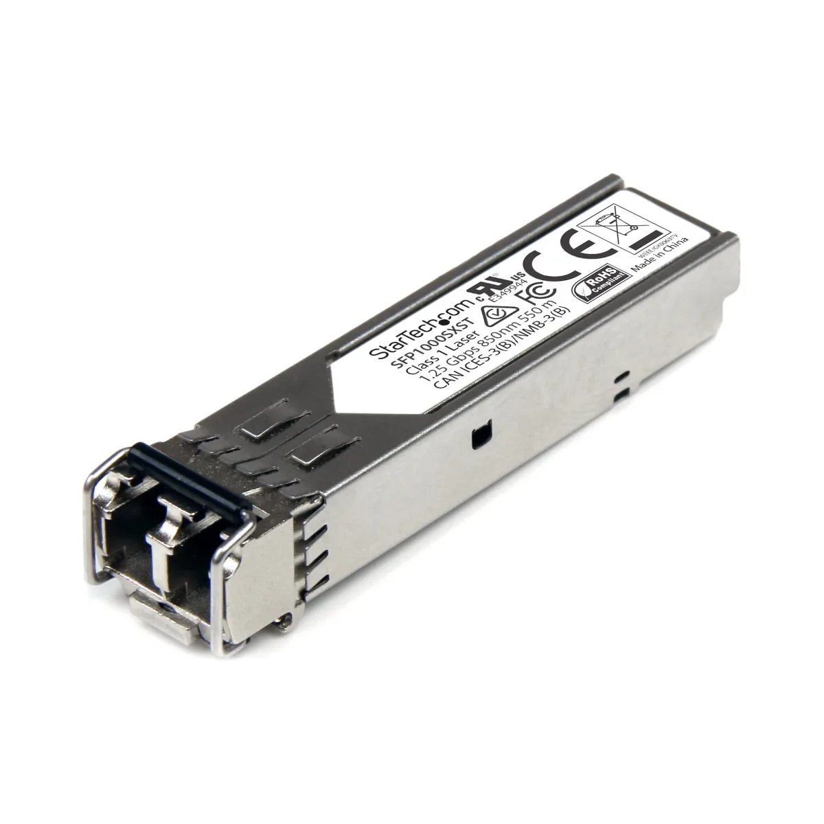 Startech MSA Uncoded Compatible SFP Module, 1000BASE-SX, 1GbE Multi Mode (MMF) Fiber Optic Transceiver, 1GE Gigabit Ethernet SFP, LC Connector, 550m, 850nm, DDM, 1Gbps Mini GBIC Module - Lifetime Warranty (SFP1000SXST) - SFP (mini-GBIC) transceiver module - 1GbE - 1000Base-SX - LC multi-mode - up to 550 m - 850 nm - for P/N: US1GA30SFP, US1GC30SFP