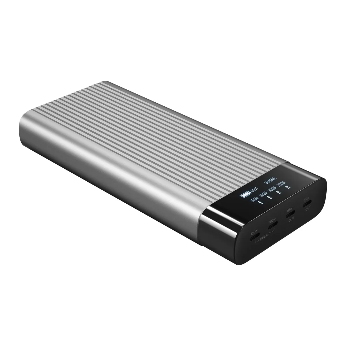 HyperJuice HJ245B - Power bank - USB-C - 27000 mAh - 245 watt - PD 2.0, PD 3.0, QC 2.0, QC 3.0, Apple 2.4A, QC 4.0+ - 4 output connectors (4 x USB-C)