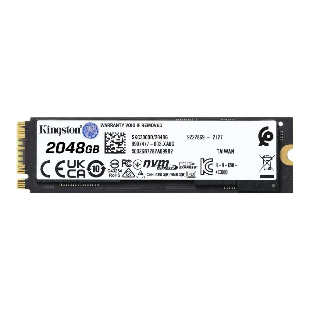 Kingston KC3000 - SSD - 2048 GB - internal - M.2 2280 - PCIe 4.0 (NVMe) - for Intel Next Unit of Computing 12 Pro Kit - NUC12WSKi5