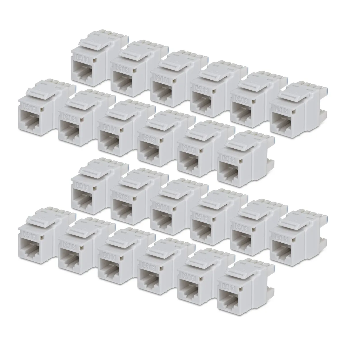 Startech - Keystone jack - 180°, 110 punch down - CAT 6 - UTP - RJ-45 - white - TAA Compliant (pack of 24)