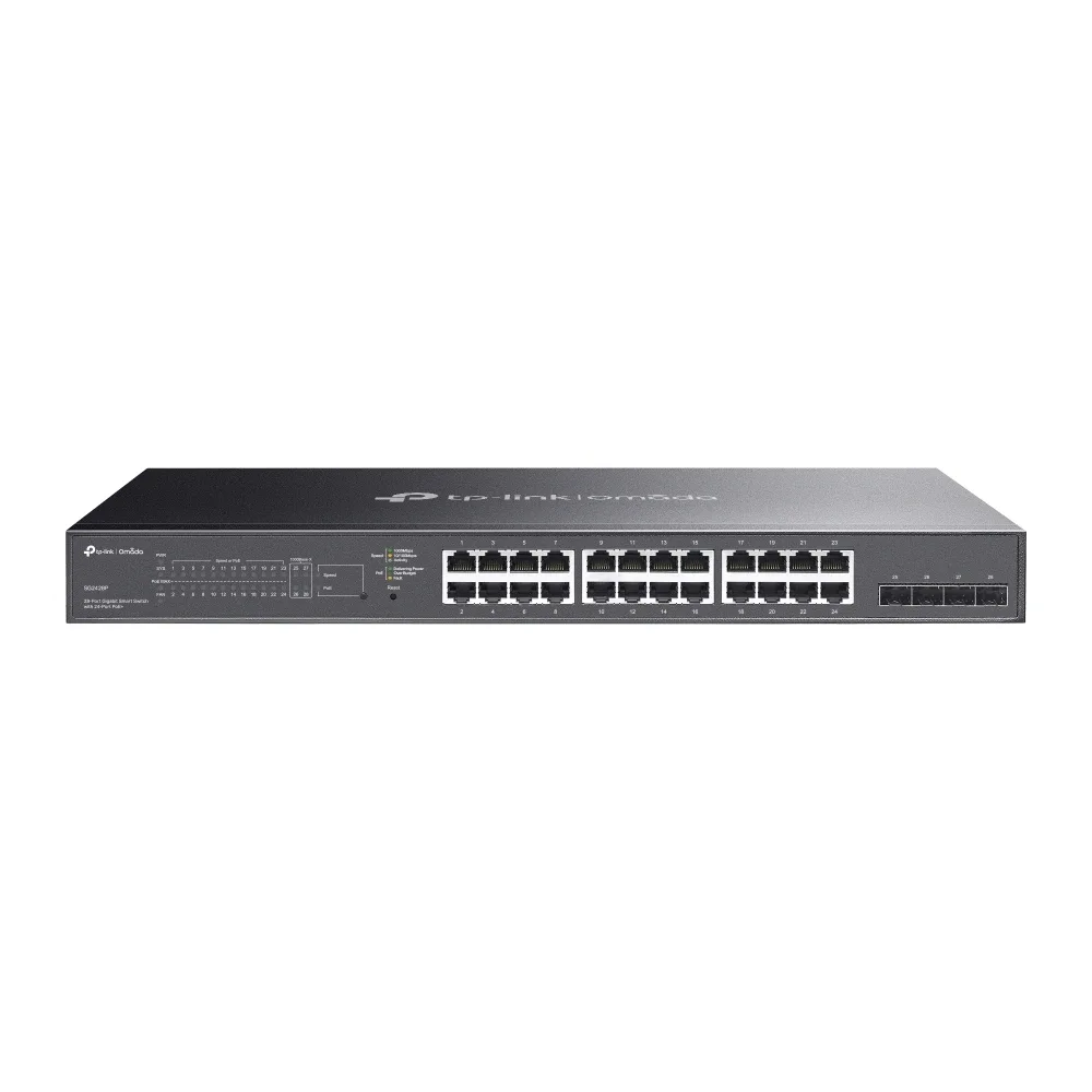 TP-Link JetStream TL-SG2428P V5 - Switch - L2+ - smart - 24 x 10/100/1000 (PoE+) + 4 x Gigabit SFP - rack-mountable - PoE+ (250 W)