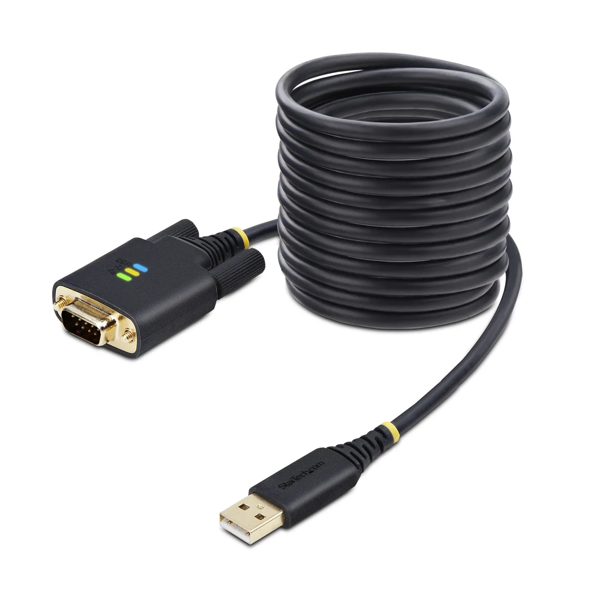 StarTech 10ft (3m) USB to Serial Adapter Cable, Interchangeable DB9 Screws/Nuts, COM Retention, USB-A to DB9 RS232, FTDI IC, Level-4 ESD Protection, Windows/macOS/ChromeOS/Linux - Rugged TPE Construction (1P10FFC-USB-SERIAL)