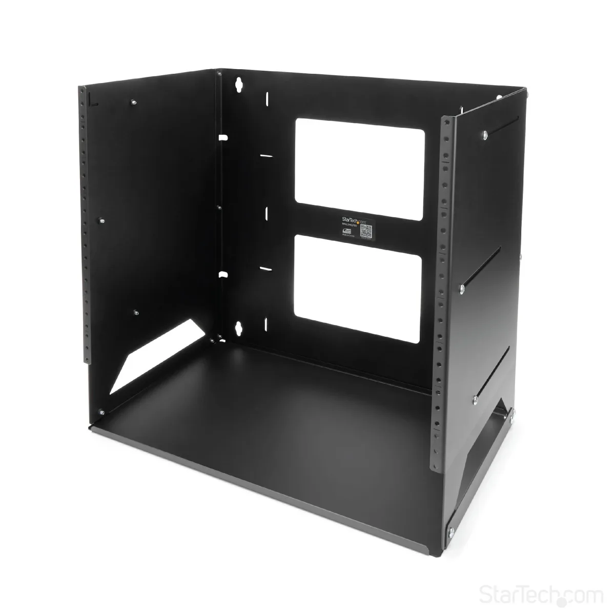 Startech 8U Open Frame Wall Mount Network Rack w/ Built in Shelf - 2-Post Adjustable Depth (12" to 18") Equipment Rack - 75.2lbs (WALLSHELF8U)
