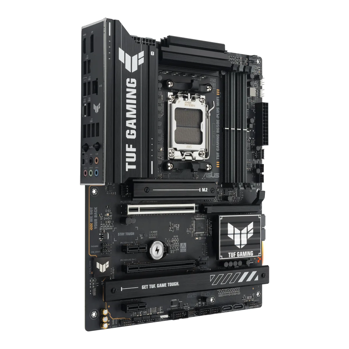 ASUS TUF GAMING B650E-PLUS WIFI - Motherboard - ATX - Socket AM5 - AMD B650 Chipset - USB-C Gen 2x2, USB-C 3.2 Gen2, USB 3.2 Gen 2, USB 3.2 Gen 1 - Wi-Fi 6E, Bluetooth, 2.5 Gigabit LAN - onboard graphics (CPU required) - HD Audio (8-channel)