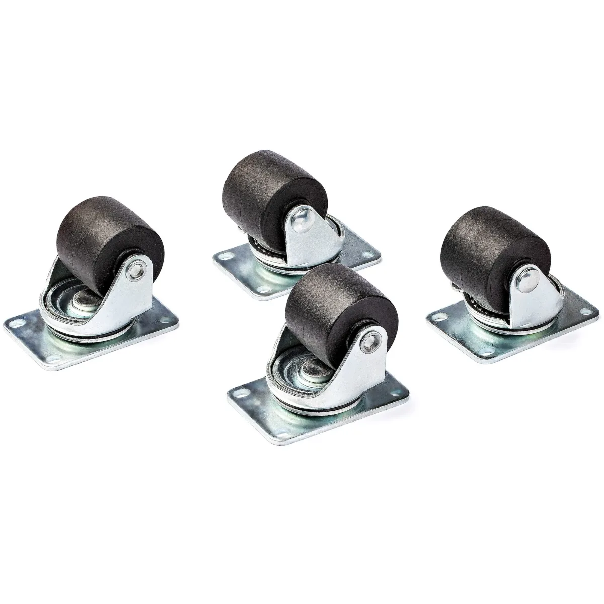 Startech Heavy Duty Casters for Server Racks/Cabinets, Set of 4 Universal M6 2-inch Swivel Caster Kit, 45x75mm Pattern, Replacement Caster Wheels for 4 Post Racks, Steel/Plastic - 4-Pack Rolling Caster Kit (RKCASTER2)