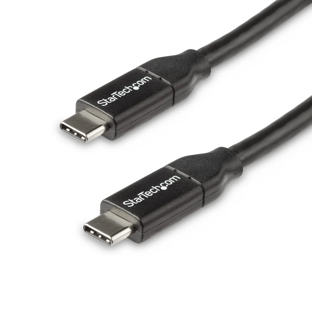 StarTech USB C to USB C Cable - 1.5 ft / 0.5m - 5A PD - White - USB 2.0 - USB-IF Certified - USB Type C Cable - USB C Charging Cable (USB2C5C50CM)