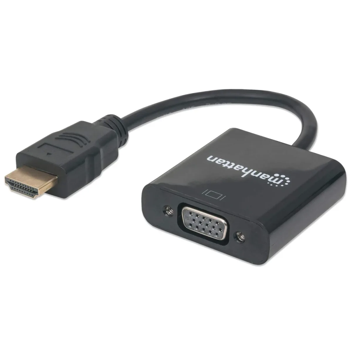 Manhattan 151467 HDMI to VGA with Converter- 1080P Male/Female 30CM Black Pol