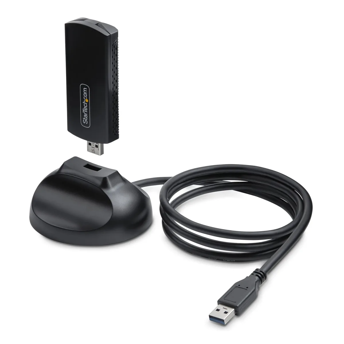 Startech Wi-Fi 6E USB Adapter/Dongle, For Desktop/Laptop PC, Wireless NIC w/Foldable Antenna, WiFi Adapter Supports 802.11 b/g/n/ac/ax, 2.4/5/6 GHz Network Compatible - Network adapter - USB 3.0 - Wi-Fi 6E - black