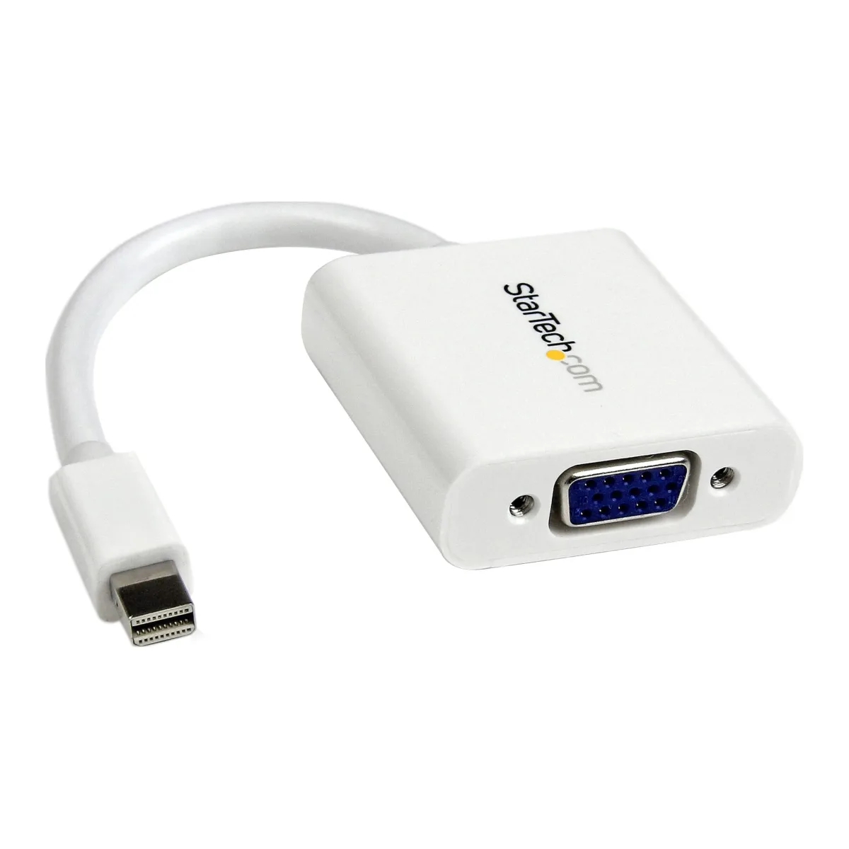 StarTech Mini DisplayPort to VGA Adapter - White - 1080p - Thunderbolt to VGA Monitor Adapter - Mini DP to VGA Converter (MDP2VGAW)