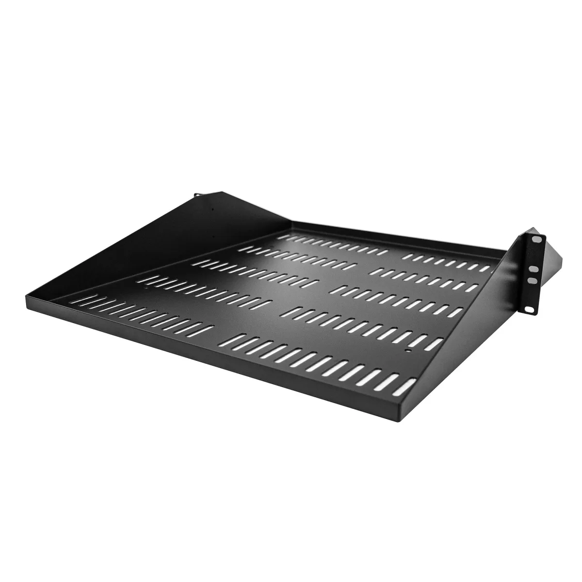 Startech 2U Vented Server Rack Shelf, Center Mount 20in Deep Fixed Cantilever Tray, Rackmount Shelf for 19" AV/Data/Network Equipment w/ Cage Nuts & Screws, 200lbs Weight Capacity - 2U Network Rack Shelf - Rack shelf - black - 2U - 19
