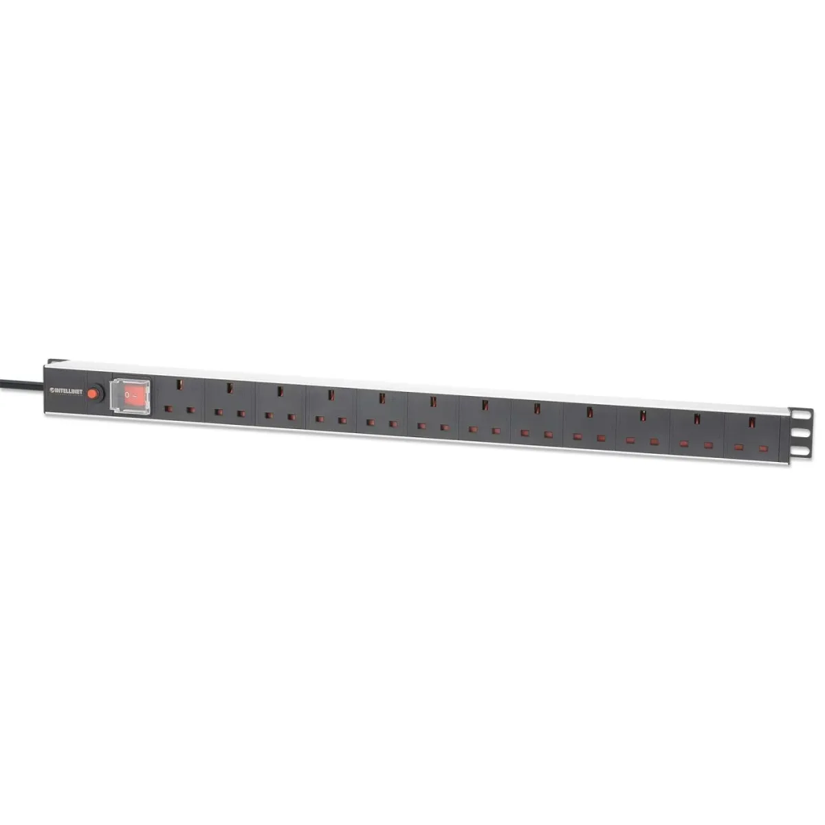 Intellinet 715614 19" PDU 1U 12-WAY UK AC Vertical Overload Protection