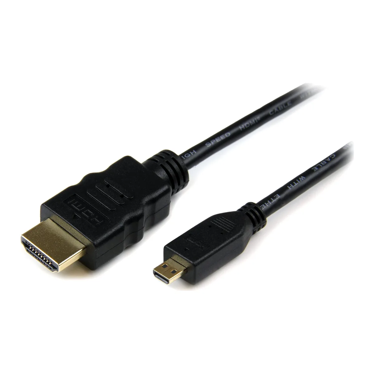 Startech 1m High Speed HDMI Cable with Ethernet HDMI to HDMI Micro - HDMI cable with Ethernet - HDMI male to 19 pin micro HDMI Type D male - 1 m - black