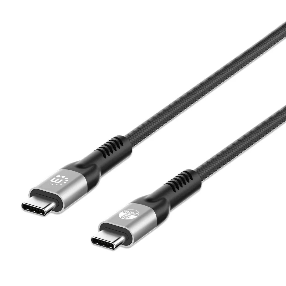 Manhattan 356374 USB-C Cable 240W 1M Male/Male- 10GBPS Black Polybag