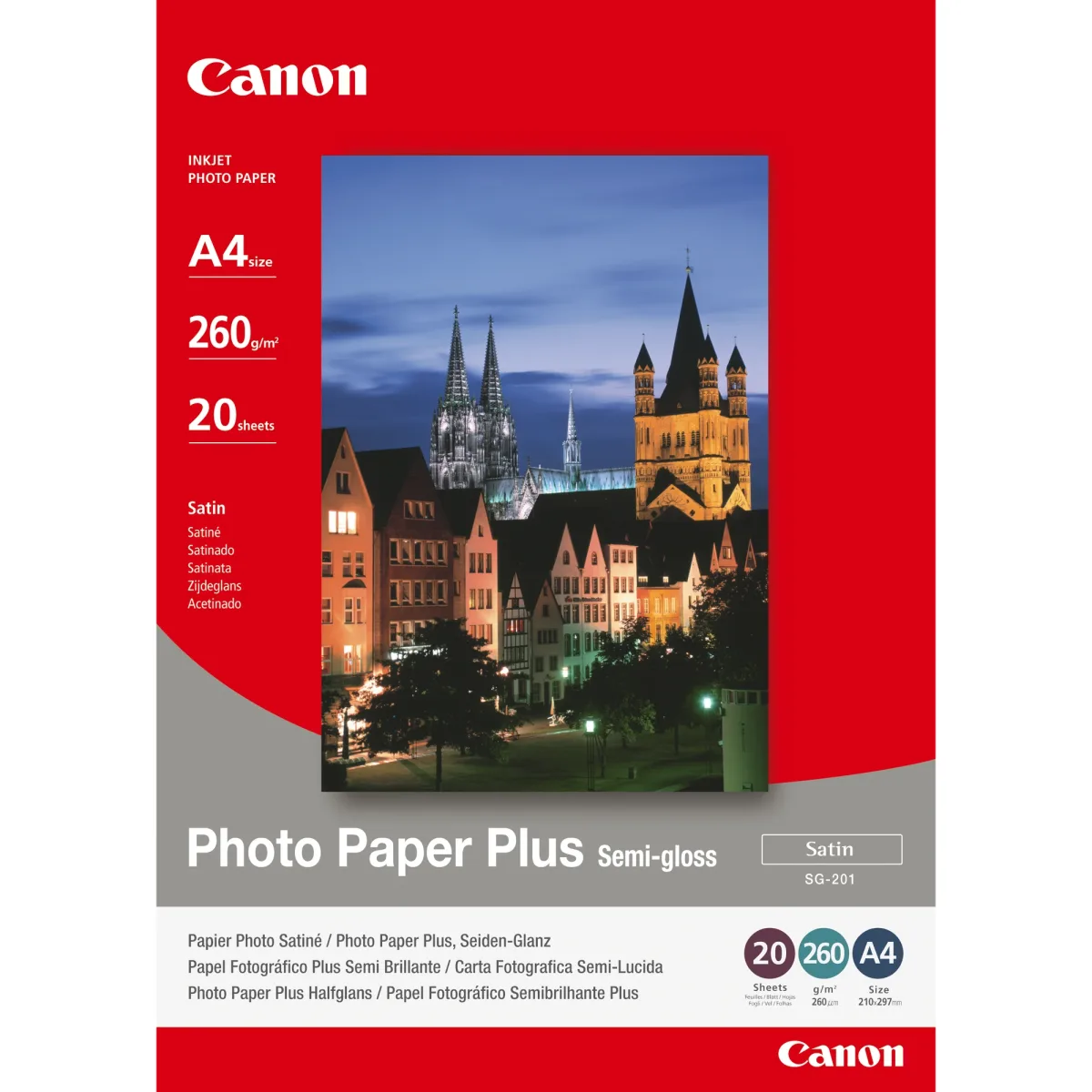 Canon Photo Paper Plus SG-201 - Semi-gloss photo paper - A4 (210 x 297 mm) - 260 g/m2 - 20 sheet(s)