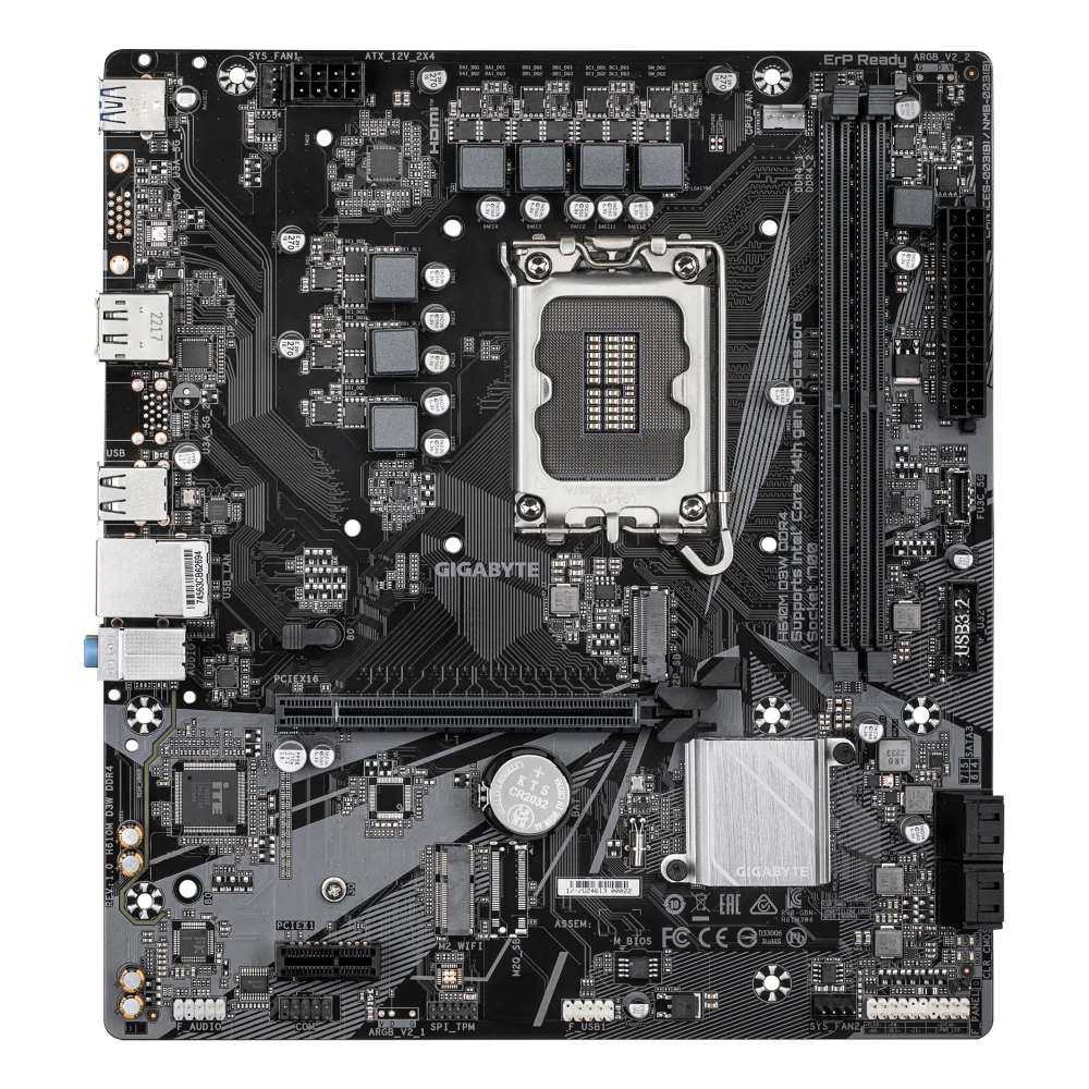 Gigabyte H610M D3W DDR4 Intel 1700 Socket Motherboard, Micro-ATX, 2x DDR4 Slots, 1x M.2 Socket, GbE LAN, 1x DisplayPort / 1x HDMI Port