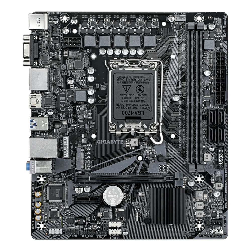 Gigabyte H610M S2H V3 DDR4 Ultra Durable Intel 1700 Socket Motherboard, Micro-ATX, 2x DDR4 Slots, 1x M.2 Socket, GbE LAN, 1x D-Sub / 2x DisplayPorts / 1x HDMI Port