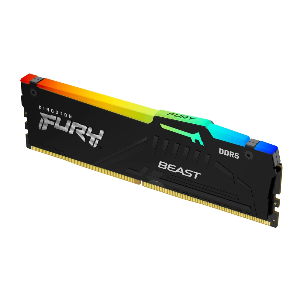 Kingston FURY Beast KF552C40BB2A-32 32GB (1x 32GB) DIMM System Memory, 5200MHz, DDR5, CL40, Black, RGB, Intel XMP