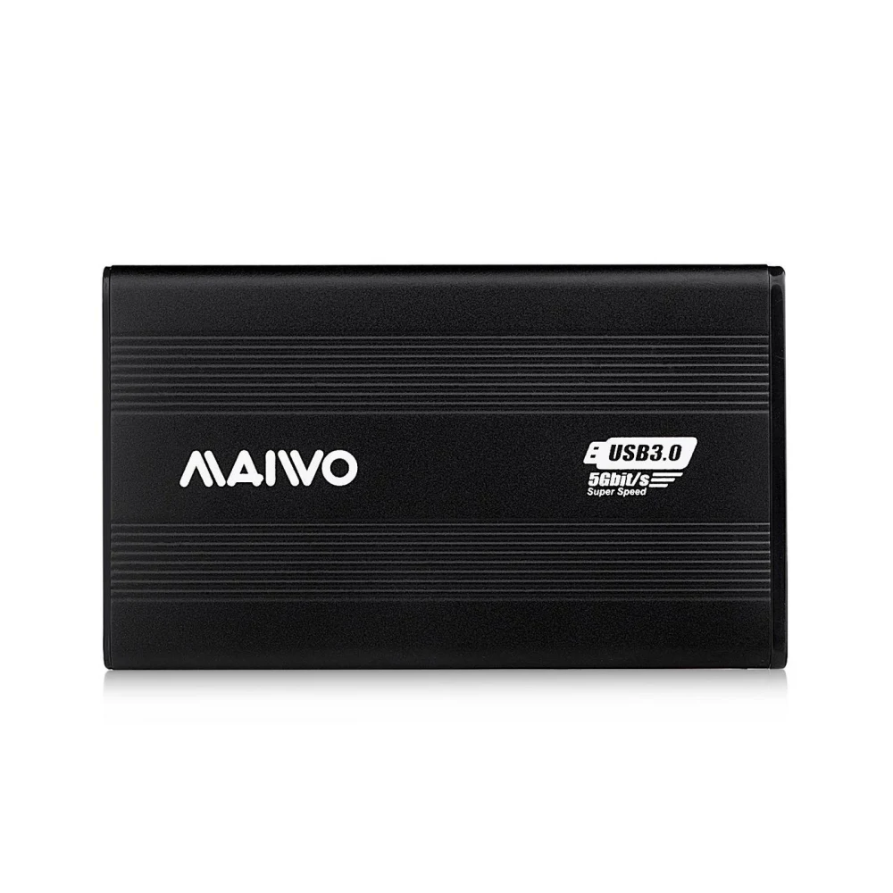 Maiwo 2.5 Inch External Hard Drive Enclosure, USB 3.0, 5Gbps, Black, For SATA III HDD/SSD