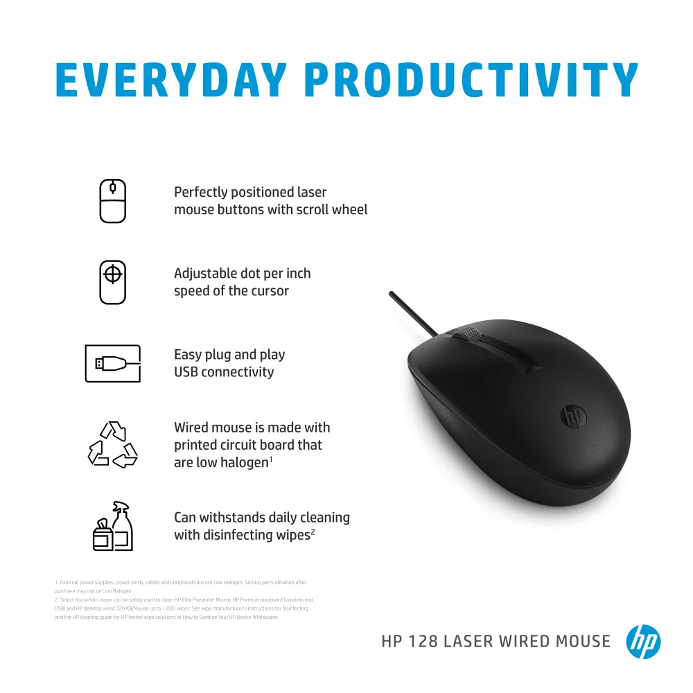 HP 128 LSR WIRED MOUSE