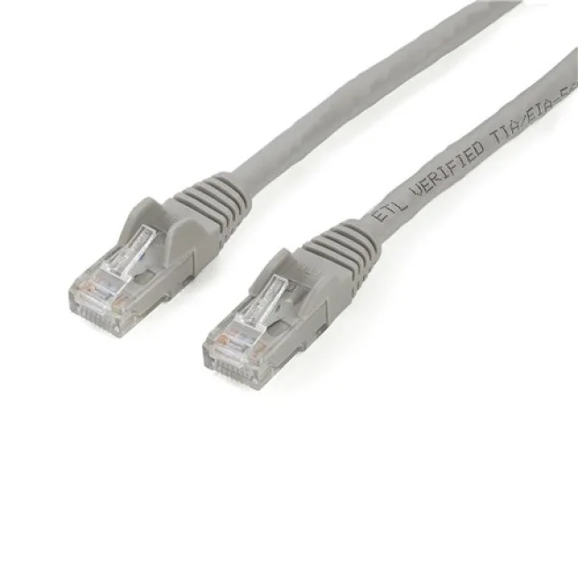 Startech 2m CAT6 Ethernet Cable, 10 Gigabit Snagless RJ45 650MHz 100W PoE Patch Cord, CAT 6 10GbE UTP Network Cable w/Strain Relief, Grey, Wiring is UL Certified/TIA - Category 6 - 24AWG (N6PATC2MGR) - Patch cable - RJ-45 (M) to RJ-45 (M) - 2 m - UTP - CA