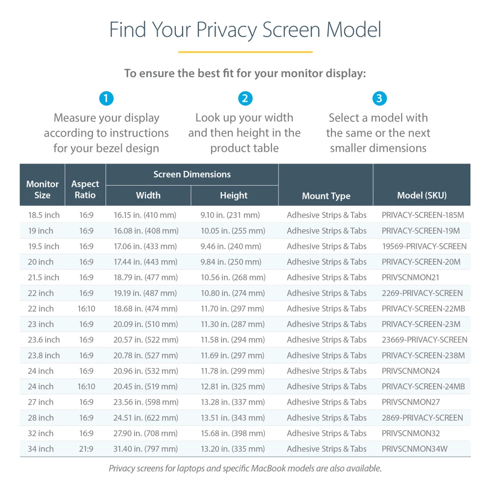 Startech 24 IN. MONITOR PRIVACY SCREEN -
