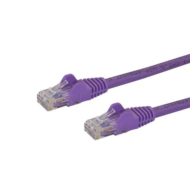 Startech 1m CAT6 Ethernet Cable, 10 Gigabit Snagless RJ45 650MHz 100W PoE Patch Cord, CAT 6 10GbE UTP Network Cable w/Strain Relief, Purple, Wiring is UL Certified/TIA - Category 6 - 24AWG (N6PATC1MPL) - Network cable - RJ-45 (M) to RJ-45 (M) - 1 m - UTP