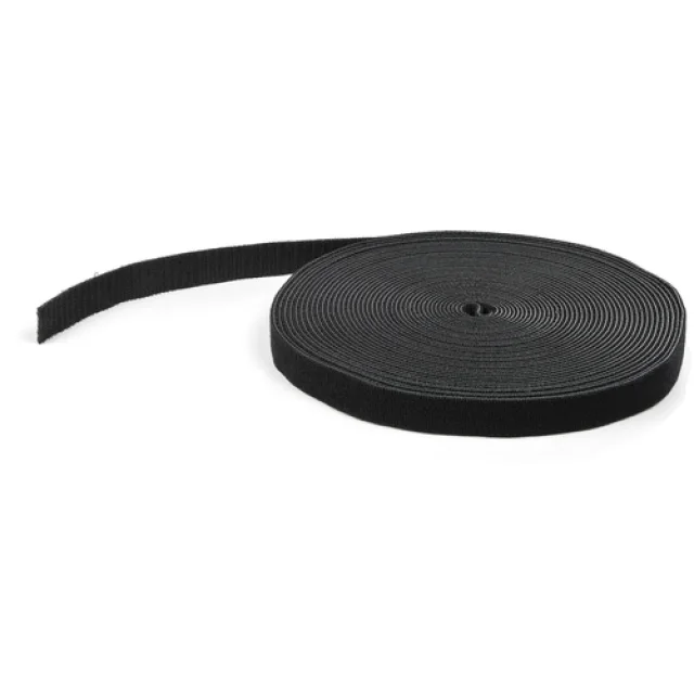 Startech 50ft. Hook and Loop Roll - Cut-to-Size Reusable Cable Ties - Bulk Industrial Wire Fastener Tape - Adjustable Fabric Wraps - Black (HKLP50) - Cable tie roll - 15.24 m - for P/N: HKLP50BL, HKLP50GN, HKLP50RD, HKLP50YW