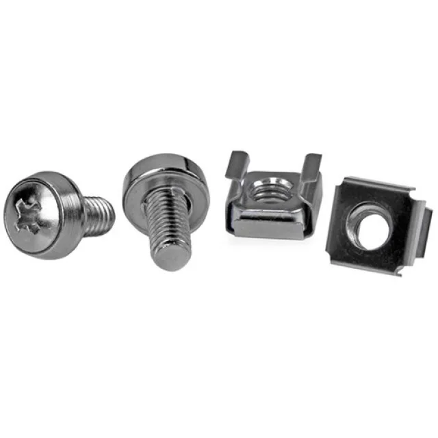 Startech M6 Screws and Cage Nuts - 50 Pack - M6 Mounting Screws and Cage Nuts for Server Rack and Cabinet - Silver (CABSCREWM62B) - Rack screws and nuts - for P/N: RACK-21U-20-WALL-OA, RACK-24U-20-WALL-OA, RK12OD2, SHELF-2U-20-CENTER-V