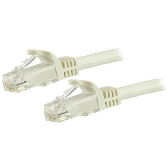 Startech 15m CAT6 Ethernet Cable, 10 Gigabit Snagless RJ45 650MHz 100W PoE Patch Cord, CAT 6 10GbE UTP Network Cable w/Strain Relief, White, Wiring is UL Certified/TIA - Category 6 - 24AWG (N6PATC15MWH) - Patch cable - RJ-45 (M) to RJ-45 (M) - 15 m - UTP